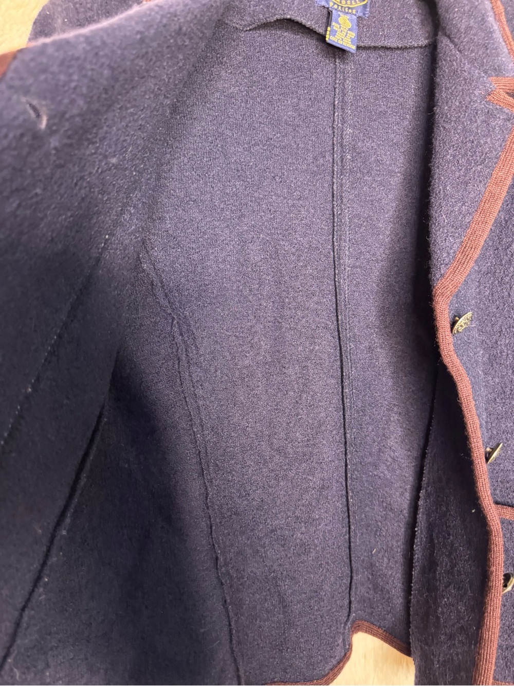 Chelsea & Campbell Petites 100% Pure New Wool navy blazer petite Medium - Picture 4 of 8